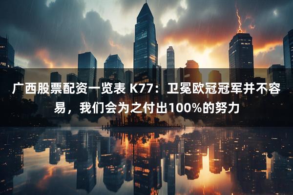 广西股票配资一览表 K77：卫冕欧冠冠军并不容易，我们会为之付出100%的努力